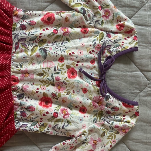 Cheeky Plum Floral Leotard with Red and Purple Accents- 5T - Picture 3 of 9